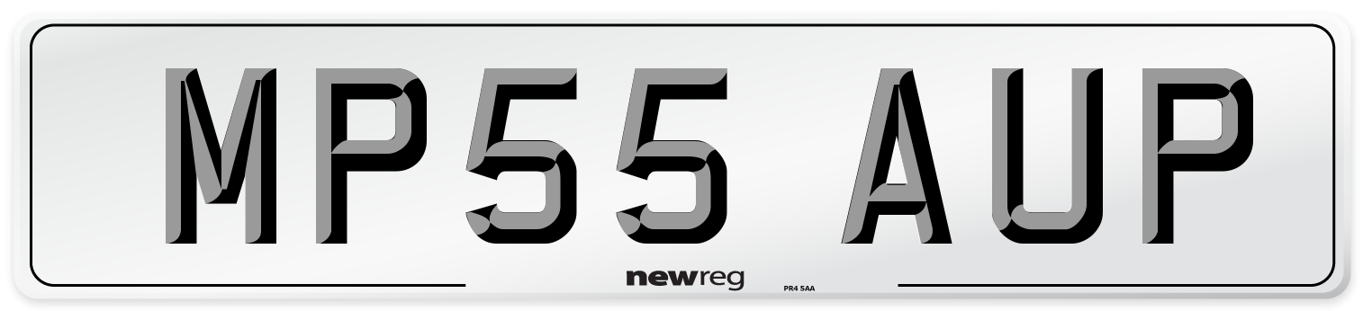 MP55 AUP Number Plate from New Reg